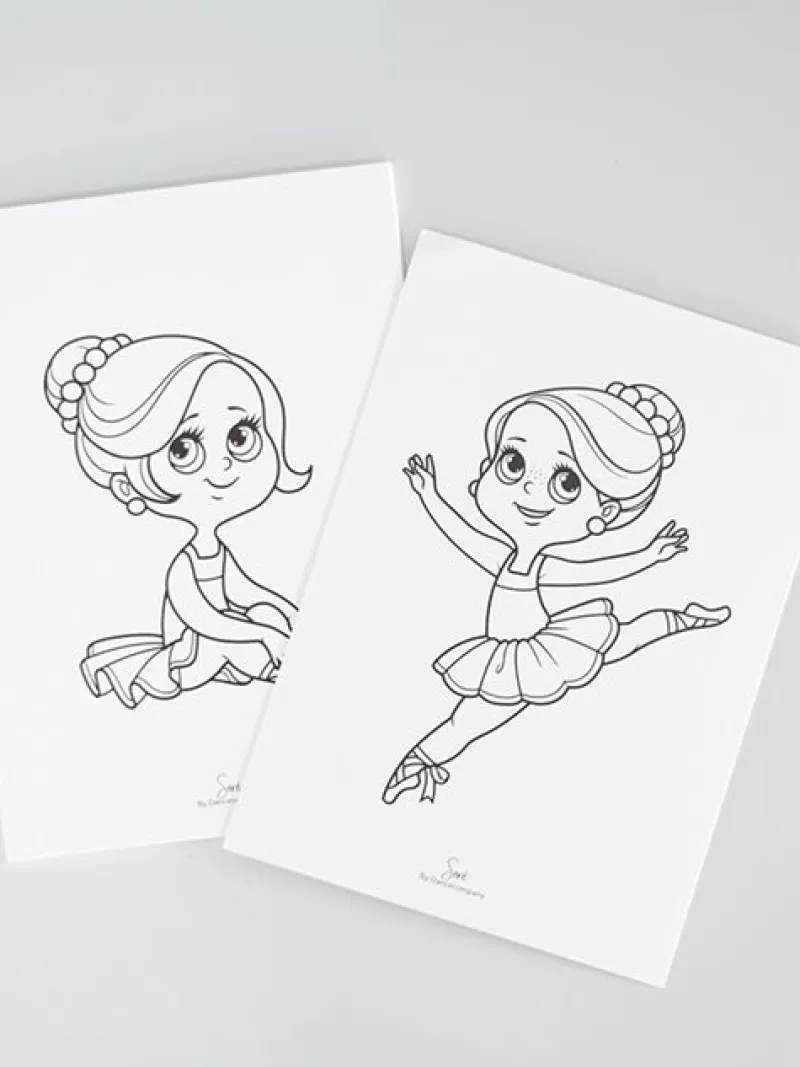 a_balletkort_til_at_farve_0.webp Dansebutikken A5 balletkort til at farvelægge - 9 stk i en pakke>Børn Andet Til Ballet | Balletting Børn