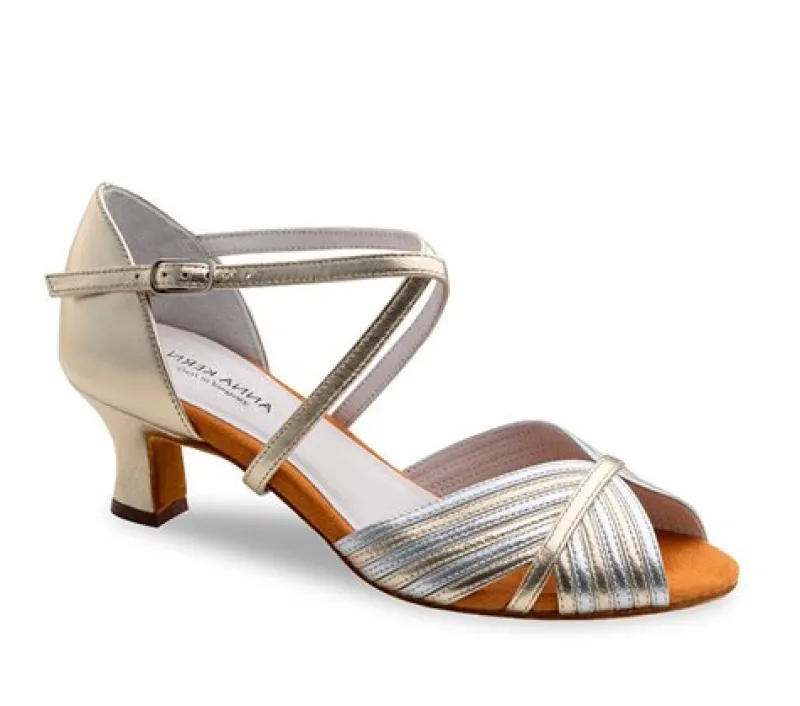anna_kern_dansesko_slvgul_0.webp Dansebutikken Anna Kern dansesko sølv/guld med 5 cm hæl - Noel>Dame Brudesko | Salsasko Damer