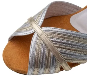 Dansebutikken Anna Kern dansesko sølv/guld med 5 cm hæl - Noel>Dame Brudesko | Salsasko Damer