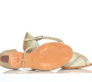 Dansebutikken Anna Kern guld glimmer dansesko med 5 cm hæl>Dame Brudesko | Salsasko Damer