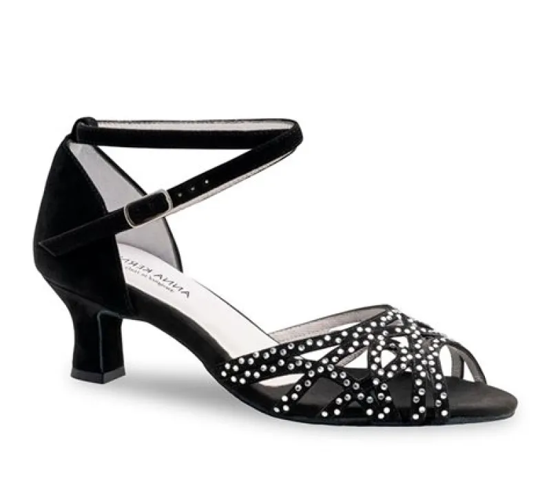 anna_kern_sort_dansesko_m_0.webp Dansebutikken Anna Kern sort dansesko med sten og 5 cm hæl - Clemence>Dame Brudesko | Salsasko Damer