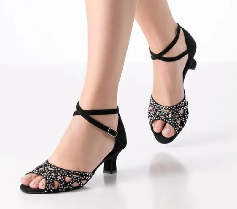 anna_kern_sort_dansesko_m_2.webp Dansebutikken Anna Kern sort dansesko med sten og 5 cm hæl - Clemence>Dame Brudesko | Salsasko Damer