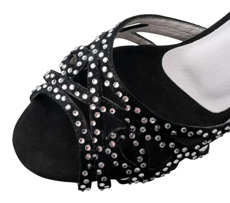 anna_kern_sort_dansesko_m_3.webp Dansebutikken Anna Kern sort dansesko med sten og 5 cm hæl - Clemence>Dame Brudesko | Salsasko Damer