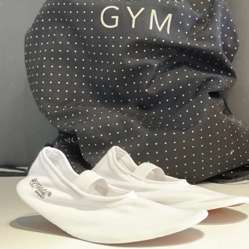 anniel_hvide_gymnastiksko_1.webp Dansebutikken Anniel hvide gymnastiksko i stretch stof>Børn Gymnastiksko Børn