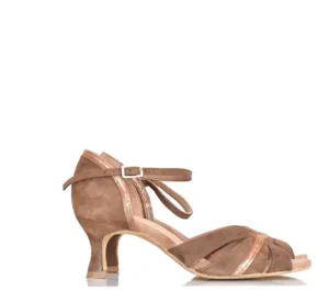 Dansebutikken Beige ruskinds dansesko 5 cm hæl Rummos>Dame Brudesko | Salsasko Damer