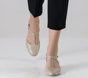Dansebutikken Beige skind Naia dame dansesko Werner Kern>Dame Tangosko Damer | Social Dansesko