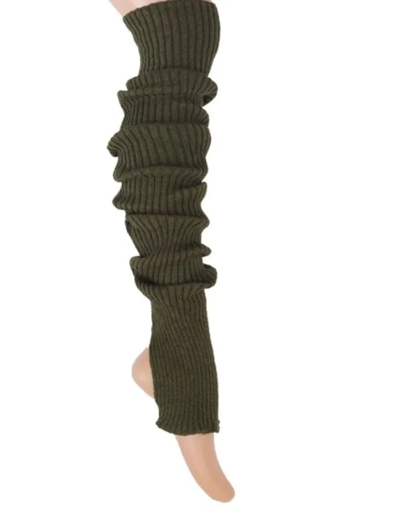 benvarmere_ribstrik_olive_0-1.webp Dansebutikken Benvarmere ribstrik olivenfarvet 85 cm Seré> Benvarmere Til Yoga | Benvarmere Til Ballet