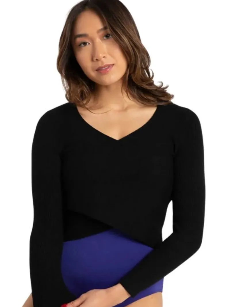 bld_sort_strik_fra_capezi_0.webp Dansebutikken Blød sort strik fra Capezio>Dame Ballet Strik Damer