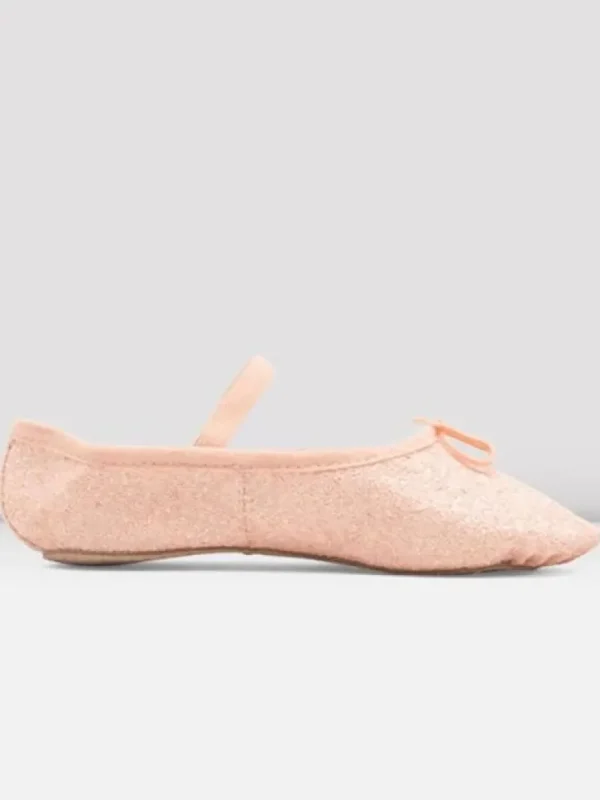 Dansebutikken Bloch rosa skind balletsko med glimmer> Balletsko Bløde