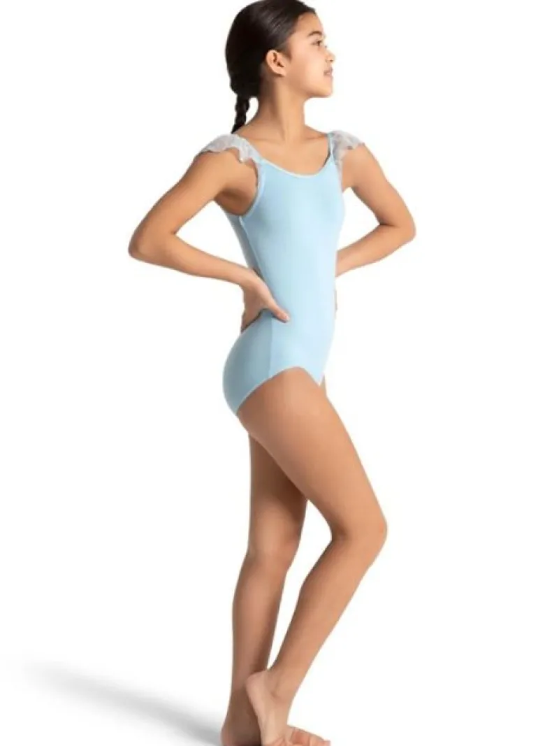 capezio_lysebl_dragt_med__2-1.webp Dansebutikken Capezio lyseblå dragt med flæse ærmer til piger>Børn Dragter Piger | Balletdragter Børn