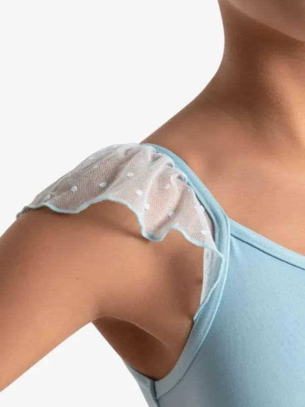 Dansebutikken Capezio lyseblå dragt med flæse ærmer til piger>Børn Dragter Piger | Balletdragter Børn