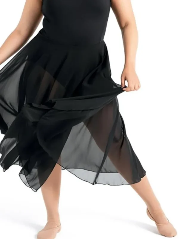 Dansebutikken Capezio sort lang chiffon balletskørt til damer>Dame Ballet Underdele Damer
