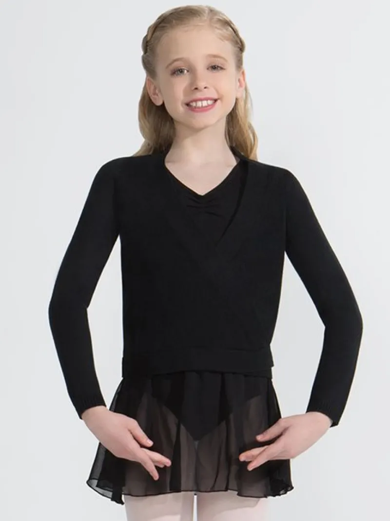 capezio_sort_sl_om_cardig_2.webp Dansebutikken Capezio sort slå om cardigan>Børn Overdele Piger | Ballet Toppe Børn