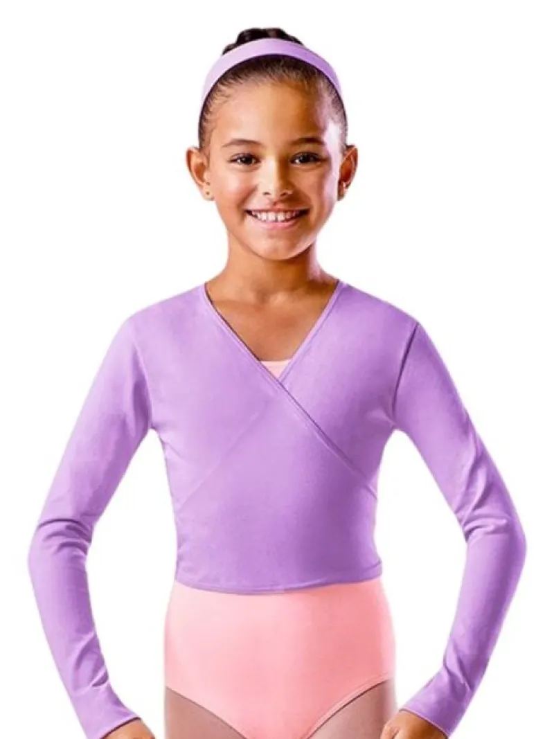 crossover_mrklilla_overde_0.webp Dansebutikken Cross-over mørklilla overdel til piger Bloch>Børn Ballet Toppe Børn