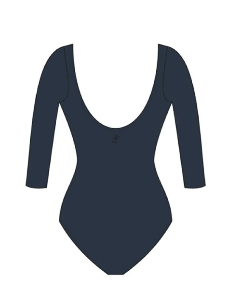 dragt_med__rmer_i_navy_fr_3.webp Dansebutikken Dragt med 3/4 ærmer i navy fra Wear Moi>Dame Balletdragter Damer