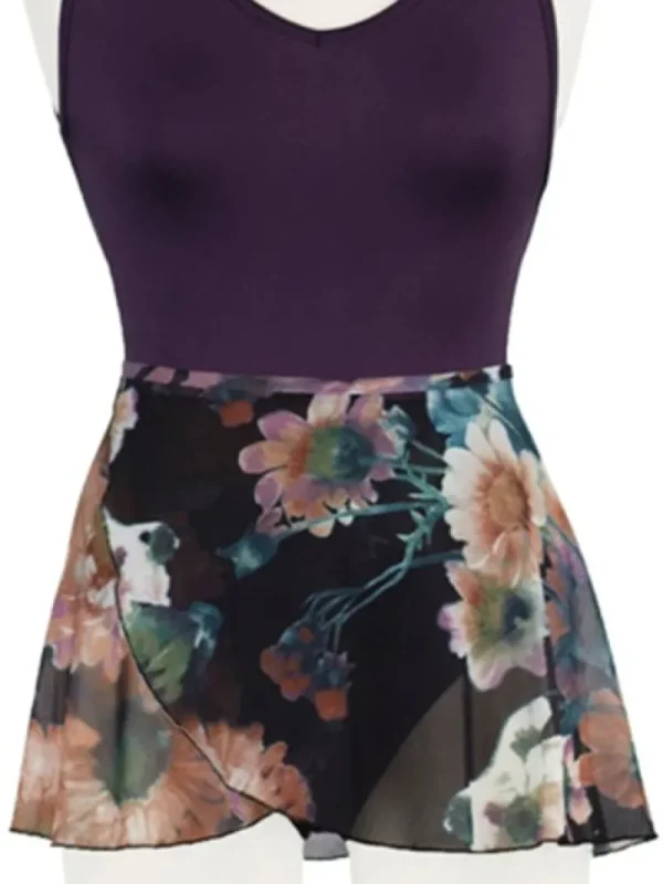 Dansebutikken Flot sort balletskørt med blomster fra balletrosa>Dame Ballet Underdele Damer