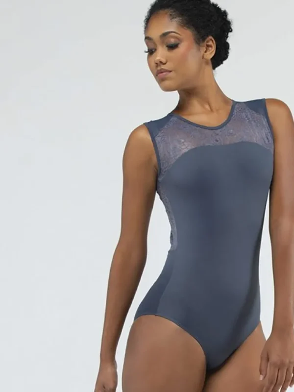 Dansebutikken Grå dragt m. blonde og flot ryg fra ballet Rosa>Dame Balletdragter Damer | Dansebody Damer