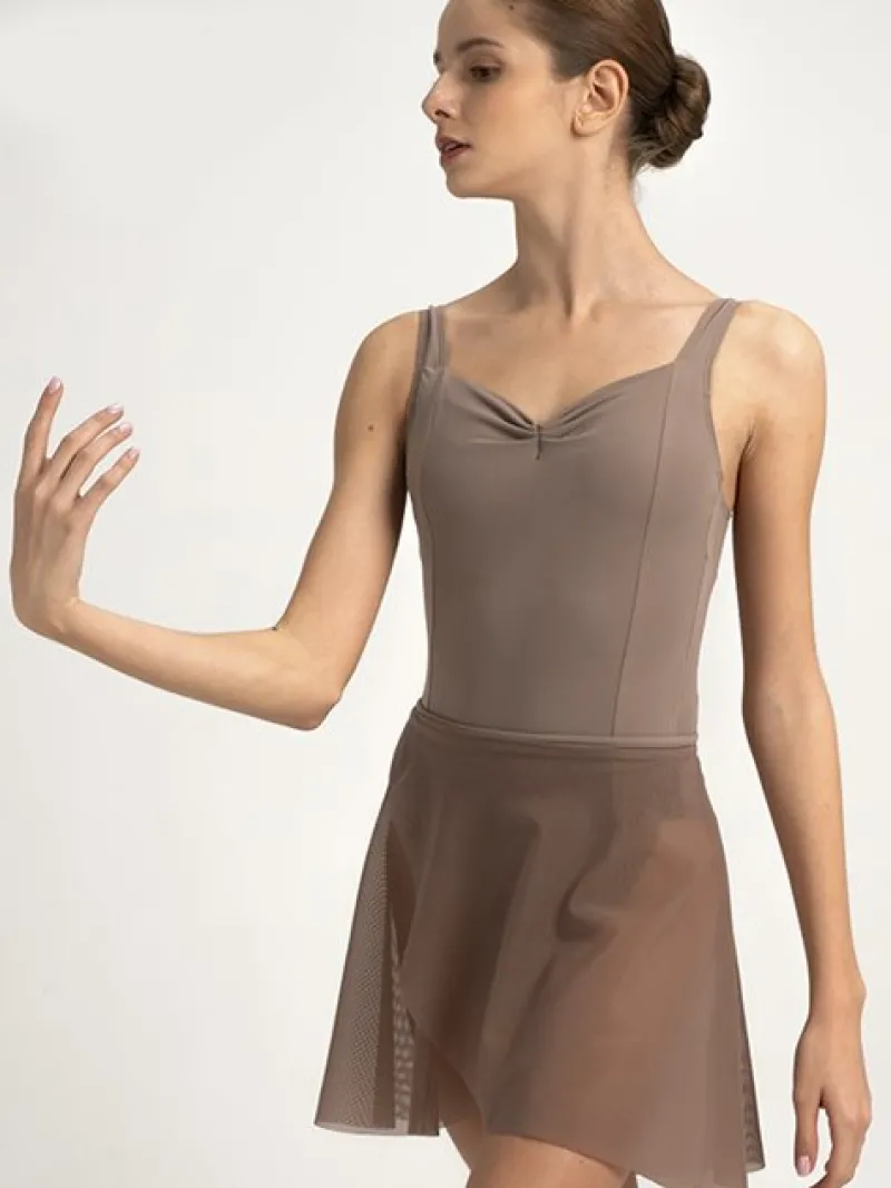 grishko_dragt_i_coffee_me_4.webp Dansebutikken Grishko dragt i coffee med rynk og prinsesse sømme>Dame Balletdragter Damer