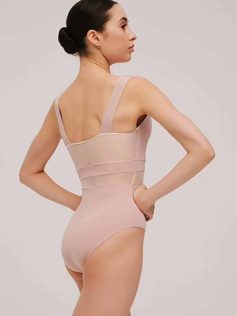 grishko_tank_dragt_i_tea__2.webp Dansebutikken Grishko tank dragt i tea rosa med mesh udskæringer>Dame Balletdragter Damer