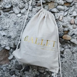 Dansebutikken Hør rygsæk/mulepose med guld BALLET skrift> Andet Til Ballet