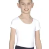 Dansebutikken Hvid body med kort ærme til ballet drenge>Børn Ballettøj Drenge