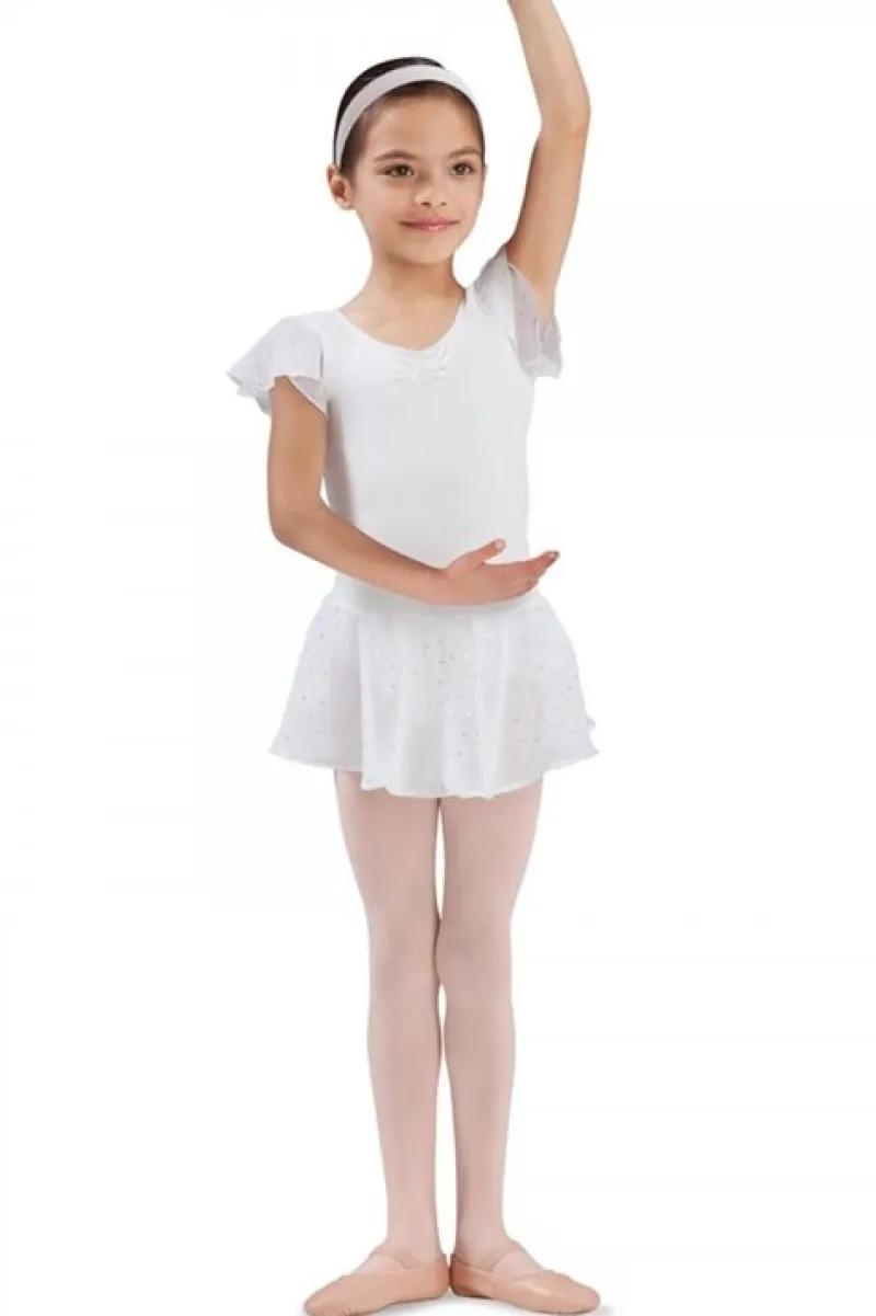hvid_chiffon_skrt_med_pal_1.webp Dansebutikken Hvid chiffon skørt med palietter til piger Bloch>Børn Gymnastikkjole Piger | Ballet Underdele Børn