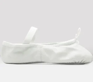 Dansebutikken Hvide bløde balletsko i skind med fuldsål Bloch> Balletsko Bløde