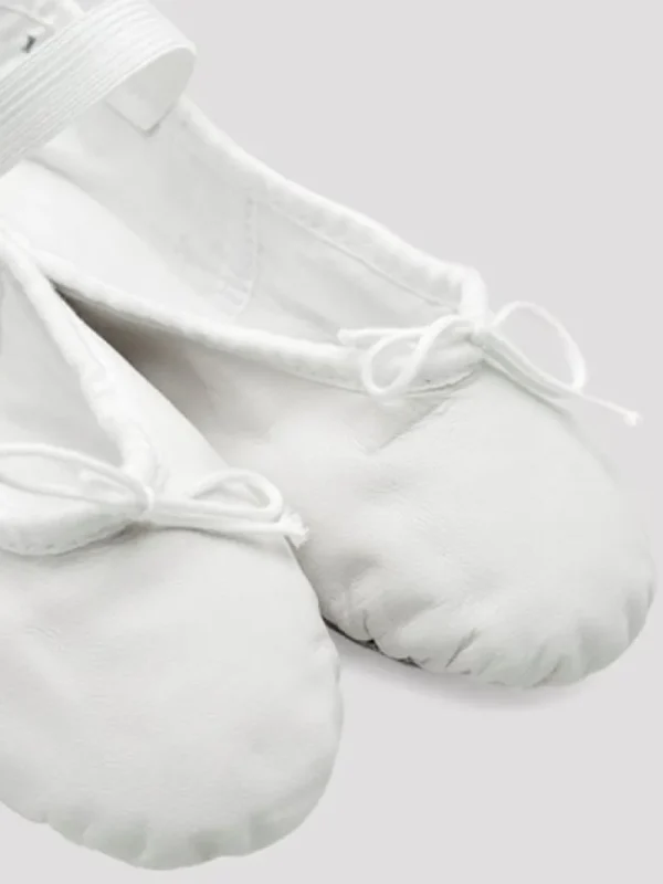 Dansebutikken Hvide bløde balletsko i skind med fuldsål Bloch> Balletsko Bløde