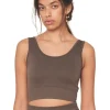 Dansebutikken Moonchild crop top i brun> Pilates Overdele | Yogatoppe