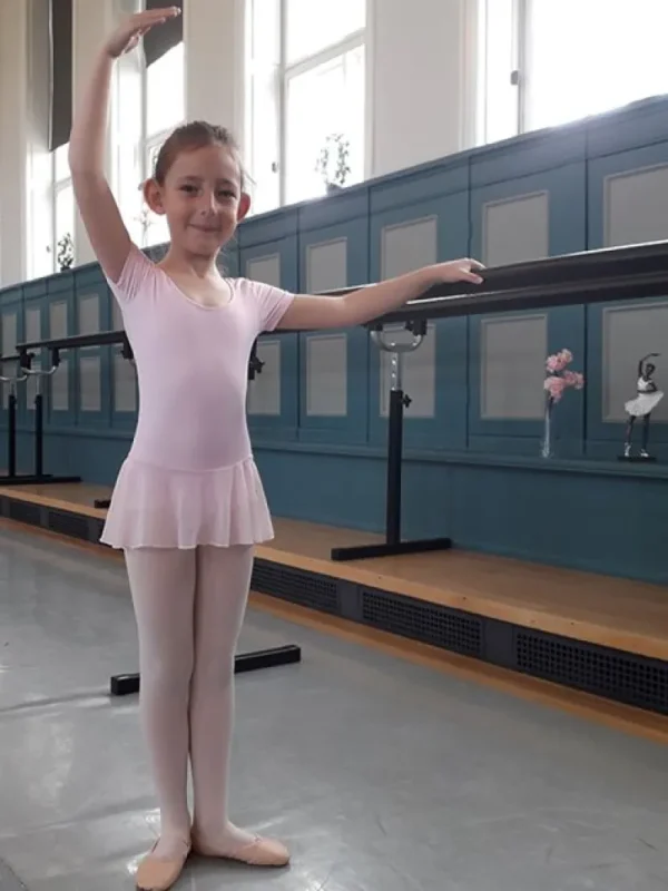 Dansebutikken Mørk rosa dragt med påsyet chiffon skørt Ballet Rosa>Børn Gymnastikkjole Piger | Balletkjole Piger