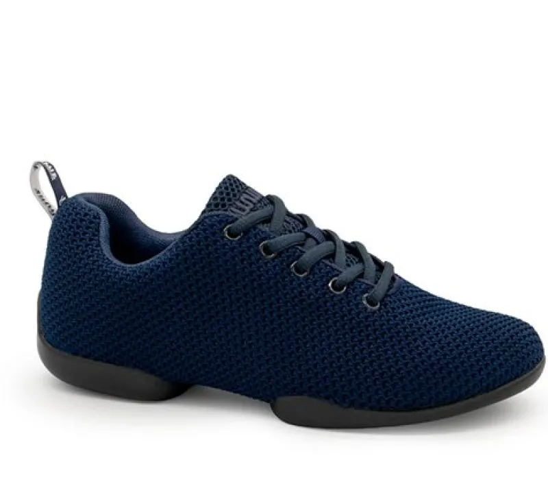 mrkebl_sneaker_ndbar_stri_0.webp Dansebutikken Mørkeblå sneaker åndbar strik til damer - Suny>Dame Salsasko Damer | Swingsko Damer