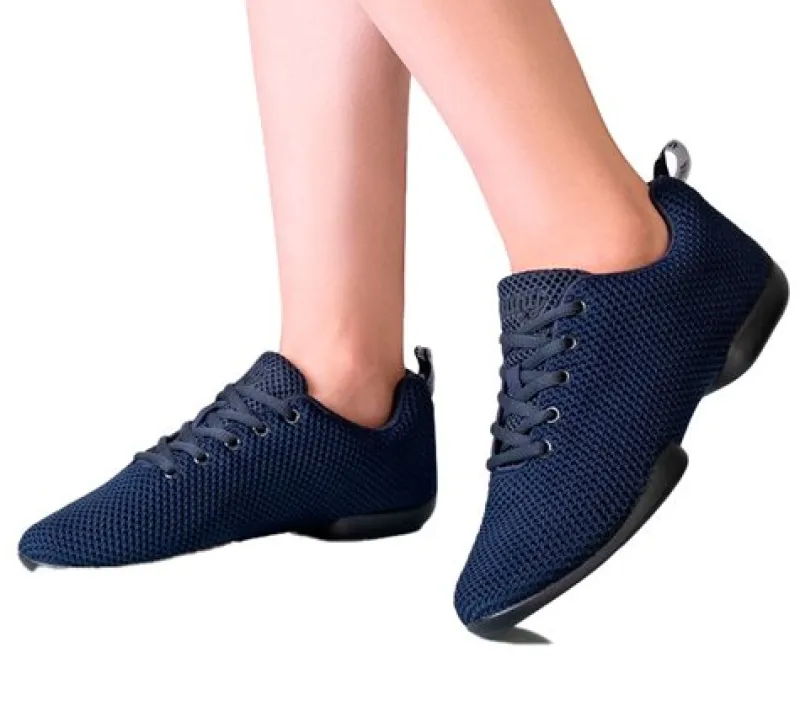 mrkebl_sneaker_ndbar_stri_3.webp Dansebutikken Mørkeblå sneaker åndbar strik til damer - Suny>Dame Salsasko Damer | Swingsko Damer