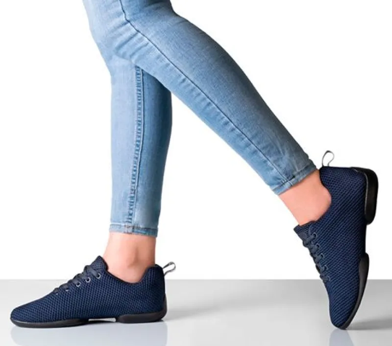 mrkebl_sneaker_ndbar_stri_4.webp Dansebutikken Mørkeblå sneaker åndbar strik til damer - Suny>Dame Salsasko Damer | Swingsko Damer