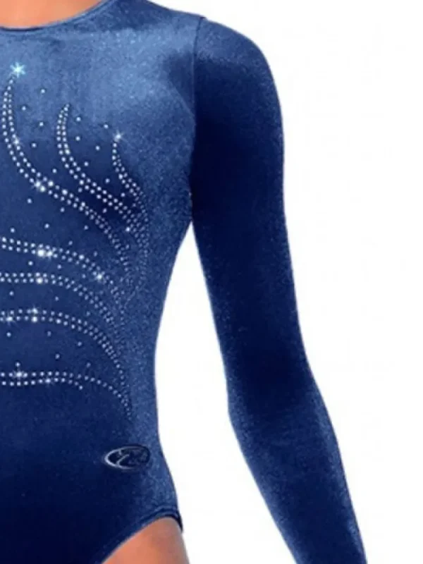 Dansebutikken Navy velour gymnastikdragt piger The zone> Dragter Piger