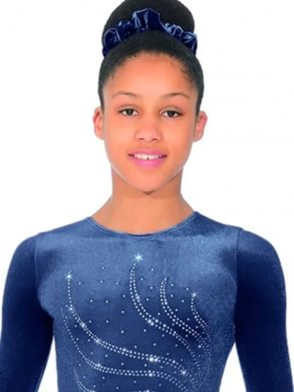 Dansebutikken Navy velour gymnastikdragt piger The zone> Dragter Piger