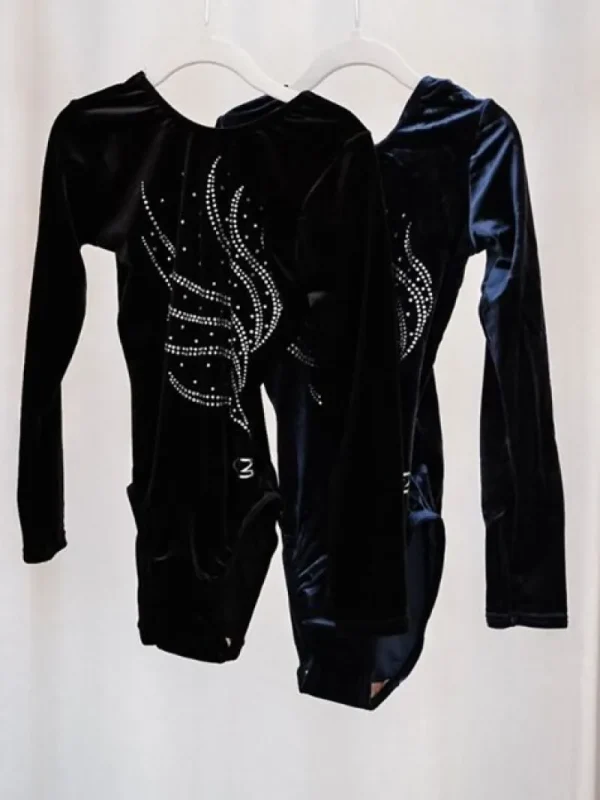 Dansebutikken Navy velour gymnastikdragt piger The zone> Dragter Piger