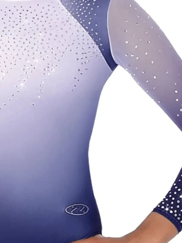 Dansebutikken Navy/hvid gymnastikdragt med rhinsten til piger> Dragter Piger