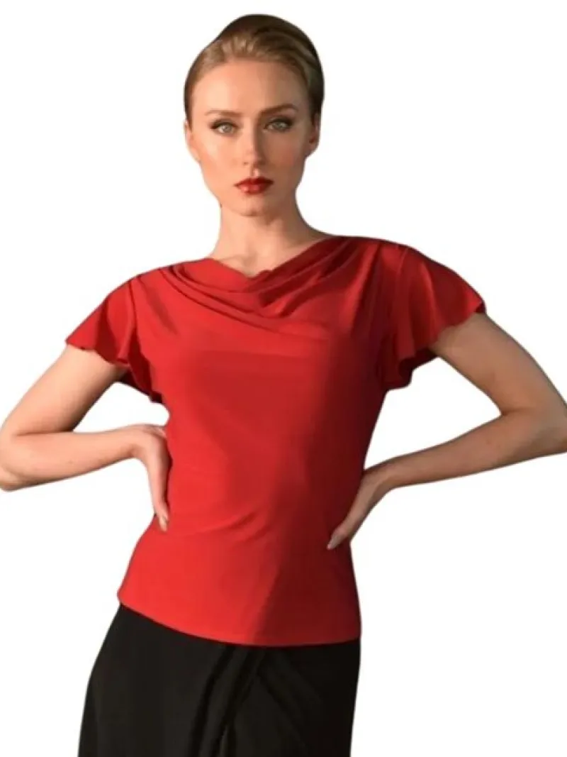 rd_bluse_med_butterfly_rm_0.webp Dansebutikken Rød bluse med butterfly ærmer fra Danceeverywear>Dame Danseoverdele Damer