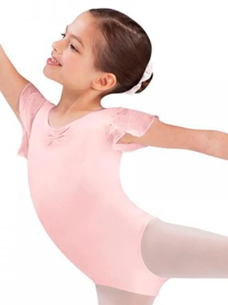 rosa_dragt_til_piger_med__0-1.webp Dansebutikken Rosa dragt til piger med chiffon ærme og palietter Bloch>Børn Balletdragter Børn