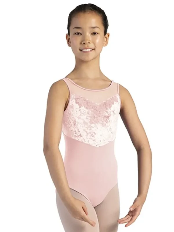 Dansebutikken Rosa dragt til piger med fløjsdetaljer Bloch>Børn Balletdragter Børn