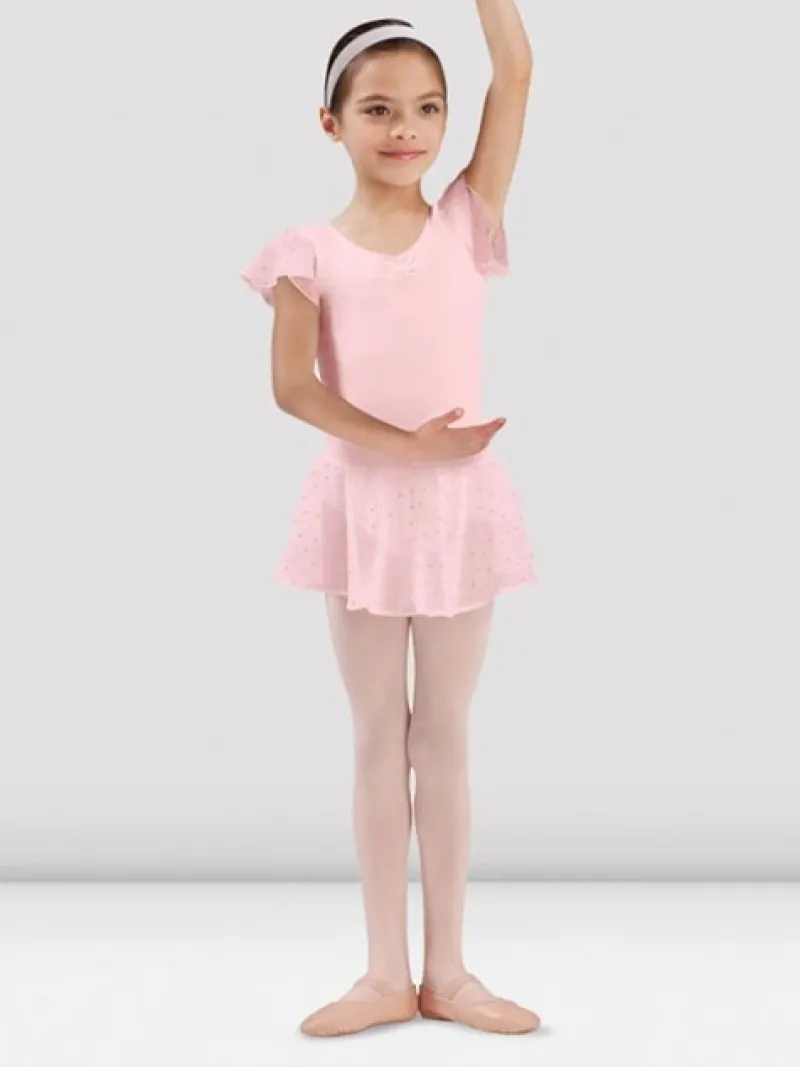 rosa_dragt_til_piger_med__1-1.webp Dansebutikken Rosa dragt til piger med chiffon ærme og palietter Bloch>Børn Balletdragter Børn