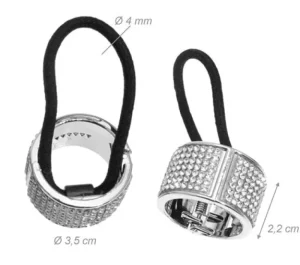 Dansebutikken Sølv rhinsten hårtårn med elastik> Rhinsten/smykker | Hår Accessories