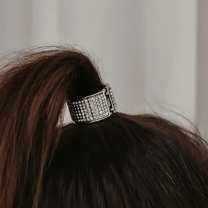 Dansebutikken Sølv rhinsten hårtårn med elastik> Rhinsten/smykker | Hår Accessories