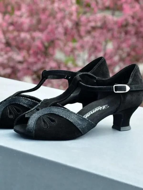 Dansebutikken Sort dame dansesko ruskind/sort python>Dame Salsasko Damer | Tangosko Damer