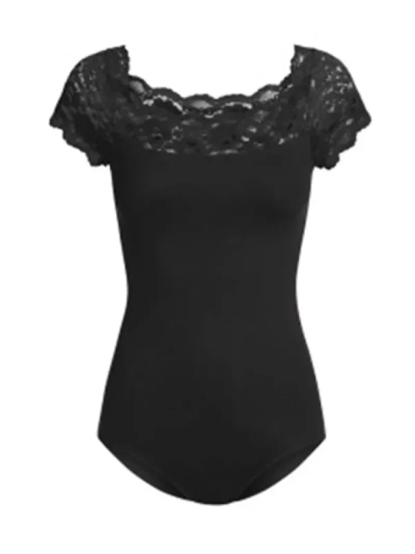 Dansebutikken Sort dragt med blonde foroven So Danca>Dame Balletdragter Damer | Dansebody Damer