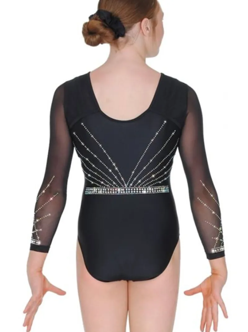 sort_gymnastikdragt_med_m_1-1.webp Dansebutikken Sort gymnastikdragt med mesh ærmer og sten piger The zone> Dragter Piger