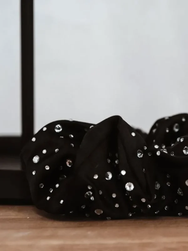 Dansebutikken Sort hårelastik med rhinsten> Gymnastik Hårtilbehør | Hår Accessories
