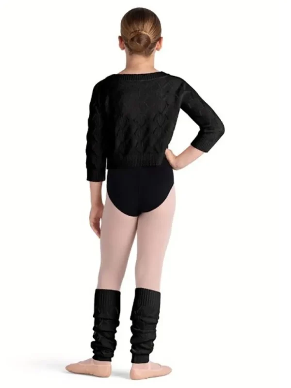 Dansebutikken Sort striktrøje i bomuld til piger Bloch>Børn Ballet Underdele Børn