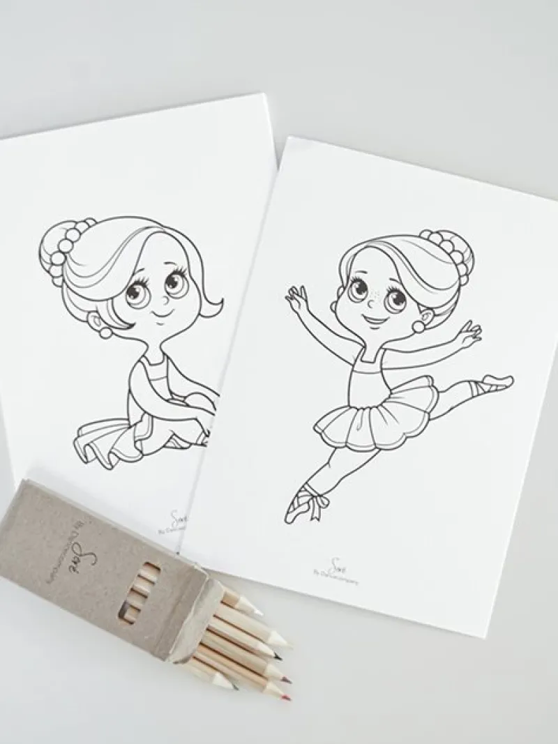 stk_ballettegninger_a_in_0.webp Dansebutikken 9 stk ballettegninger A5 inkl. 6 stk farveblyanter>Børn Andet Til Ballet | Balletting Børn