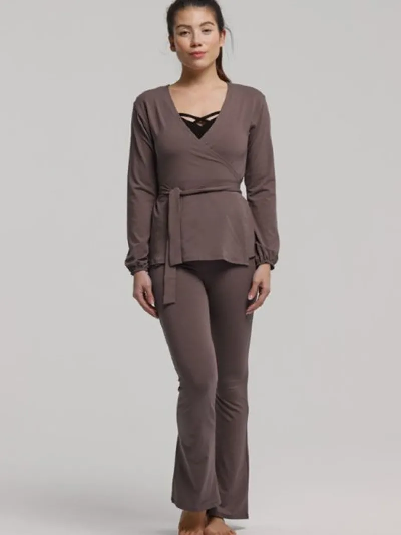 temps_danse_brun_lkker_bu_1.webp Dansebutikken Temps danse brun lækker buks til dans og yoga>Dame Pilates Bukser/leggings | Yogabukser